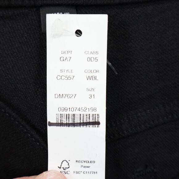 J.Crew Denim Trouser 1996 Semi Stretch Black Rinse Size 31 NWT - Picture 6 of 9